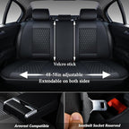 Coverado Rear Seat Covers, Leather Seat Cover for Car, Universal Waterproof Automotive Seat Cushion Protector for Most Cars Trucks SUV (Black)