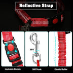 Chew Proof Dog Car Seat Belt, 2 in 1 Steel Cable Dog Car Accessories Headrest Restraint Dogs Car Seatbelt for Medium Large Dogs Chewer Heavy Duty Doggie Seatbelts for Cars Swivel Attach