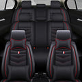Car Seat Cover 7 Seats for Ford Explorer 2000-2025, Waterproof Durable Compatible Airbag, Premium Leather Seat Protector(7 Seats Luxury,Black Red)