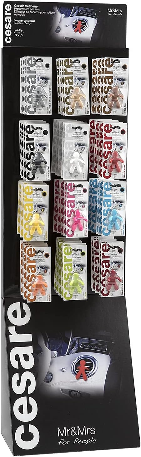 Cesare Car Air Freshener Long Lasting 45 Days Air Vent Clip Uses Alcohol-Free Fragrance Oil Non-Toxic EVA Material (Orange&Sandalwood)