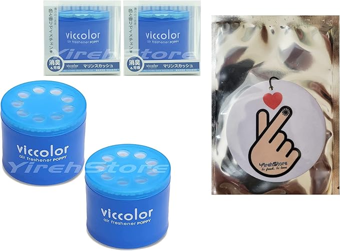 Viccolor Air Freshener 2 Packs Marine Squash Scent (fragrance of refreshing lemon lime squash and bracing sea wind), Stylish elegant design, Gracious Blue color