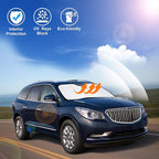 Windshield Sun Shade Custom Fit for 2010-2017 Buick Enclave Accessories Foldable Sunshade Sun Blocker Protect Car from Sun Rays & Heat Damage Keep Car Cooler