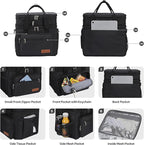 Maelstrom Lunch Box, 23L Insulated Lunch Bag, Expandable Double Deck Cooler Bag, Lightweight Leakproof Tote Bag With Side Tissue Pocket, Suit For Men and Women (A. Black)