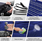Umbrauto SUV Camping Air Mattress: Inflatable Car Bed for Back Trunk Sleeping with Air Pump, Flocking Surface, Heavy-Duty 210T Bottom, Includes Pillows, Repair Kit, Storage Bag & 3-in-1 Nozzles