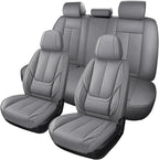 Leather Car Seat Covers,Car Seat Covers Full Set,Automotive Seat Covers 5 Seats,Fit for Most Cars SUV and Most Sedans Grey