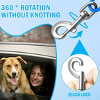 Dog Car Safety Harness,16 Inch/40 cm Double Clips Seatbelt Dog Leash，No Chew seat Belts for Dogs（2 Pack Blue）
