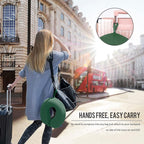 Neck Pillow for Travel Memory Foam - Travel Pillows for Sleeping Airplane with Attachable Snap Strap Soft Washable Cover, Flight Pillow for Traveling, Car, Provide Head Neck Support Dark Green
