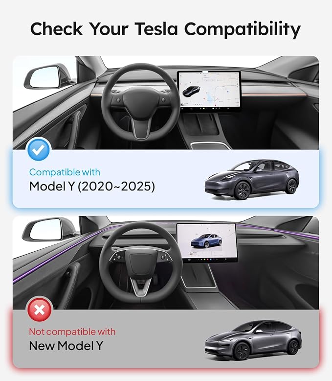 Wigoo Tesla Model Y Sunshade Roof [Never Sag, Nano Ice-Crystal Coatings] 3-Gen Heat Insulation Glass Roof Sun Shade, Accessories for Tesla Model Y 2020~2025, Tesla Interior Gray
