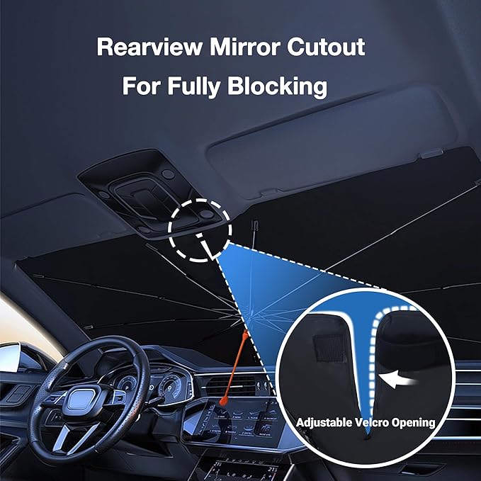 CHILL·TEK Funny Animal Car Windshield Sun Shade Umbrella, Funny Skulls Car Sun Shade Umbrella, Block UV Rays Heat Foldable Windshield Umbrella Sun Visor Protector - Keep Vehicle Cool for Cars SUV
