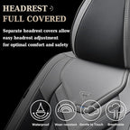 Coverado Seat Covers, Car Seat Covers Front Seats, Leather Seat Covers for Cars, Automotive Seat Covers Car Seat Protector Car Seat Cushion Universal Fit for Most Sedans SUV Pick-up Truck(Gray&Black)