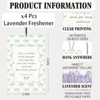 Coquette Green Bow Christian Lavender Car Air Freshener 4 Pcs, Preppy Girly Bible Verse Air Freshener Hanging Decor for Cars Closet Drawer Books, Christian Accessories Gifts for Women Girls
