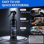 Back to Black Plastic Restorer with Ceramic Coating, UV Protection & Carnauba Wax | Restores Plastic Trim, Bumpers & Vinyl | 10oz Long-Lasting Spray Non-Greasy Formula for Interior & Exterior