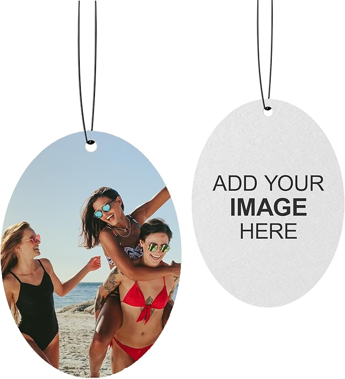 Instafreshener Custom Hanging Air Freshener | Oval Portrait | Custom Air Fresheners with Picture or Text for Car, Closet, Bathroom, Locker & Office Décor