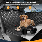 Dog Car Seat Cover for Back Seat, Hard Bottom Back Seat Extender for Dogs - Supports 400lbs,New Waterproof, Scratch Resistant, Anti Slip Portable Dog Hammock,Suitable for Cars, SUVs and Trucks（BLACK）