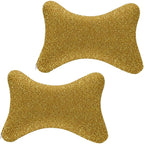 Headrest Pillow for Car Seat, 2 Pcs Memory Foam Neck Support Pillow for Neck Pain Relief, Compatible with Beautiful Gold Bling Glitter Sparkles Pattern Car Office Soft Travel Pillow