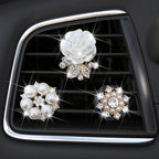 Bling Daisy 3-Pc Air Vent Clips: Flower Car Air Fresheners, Diamond Car Decor