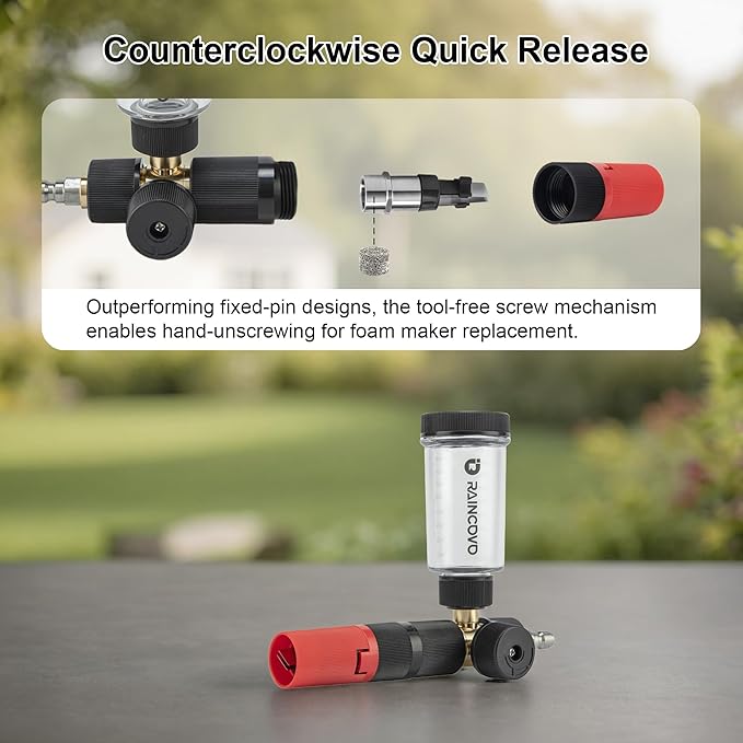 Pure Pro Foam Cannon for Pressure Washer, Adjustable Nozzle with 1/4” Quick Connector, Power Washer Soap Cannon for Car Detail, Additional 1.1mm Orifice Nozzle