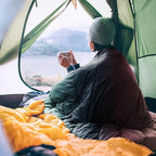 zzlamb Camping Blanket for Cold Weather,Outdoor Puffy Blanket Portable Down Alternative,Windproof Warm Cloak with Snaps,Cozy Quilt Backpacking Picnic RV Travel Plane Car Hammock Beach Climbing