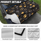 Biyejit Golf Cart Seat Covers with 4 Pockets Golf Cart Seat Towel Blanket Fits 2-Seat Golf Carts, Golf Cart Accessories