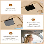 Car Air Freshener Starter Kit- Stone Air Freshener Car Odor Eliminator - Long Lasting Scent - Auto Accessories - Metal Clip (Amber-Frosted Spruce-Open Air)