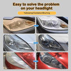 Headlight Restoration Kit with Ceramic Coating – Headlight Lens Cleaner to Remove Yellowing, Haze & Oxidation, Restore Headlight Clarity, Improve Night Visibility, Long-Lasting Protection-180ml