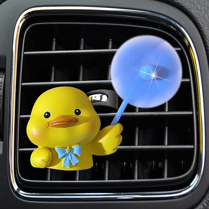Cute Yellow Duck Air Vent Clips - Fun Car Air Fresheners & Decor