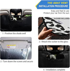 Black White Leopard Windshield Sun Shade Blocks UV Rays Visor Protector Accordion Folding Sun Reflector Auto Sunshade for Car Truck SUV to Keep Your Vehicle Cool