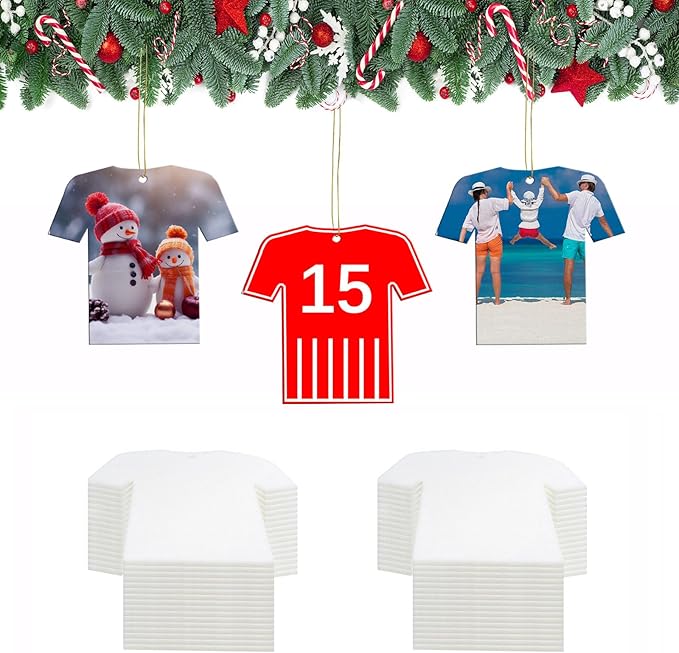 50 pcs Sublimation Ornaments Blank,Sublimation air fresheners Blanks,Sublimation Blanks Products DIY Air Freshener for Car and Home Hanging Decoration Sublimation car freshener Blanks
