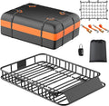 Roof Rack Carrier Basket 51" X 36" X 5" Universal Rooftop Cargo Basket - 200LB Capacity with 15 Cu.Ft Waterproof Bag, Heavy Duty Roof Rack for SUV/Truck/Van Cargo Carrier, Corrosion-Resistant Steel
