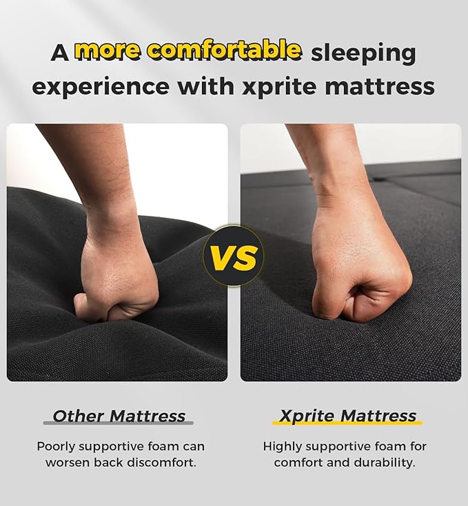 Xprite Bronco Mattress Kit, 1.6-Inch Thick Premium Foam Bed Pad & Leveling Pad, Portable Foldable Trunk Sleeping Platform Compatible with 2021-2026 Ford Bronco 4 Door Camping Accessories