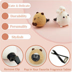 Wonhibo Capybara & Bunny Car Air Freshener Vent Clip, 2 Pack Cute Soft Stuffed Animal Vent Decor Car Accessories for Women