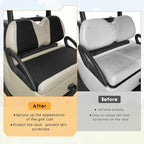 Golf Cart Seat Covers 2 PCS Front and Rear Seat Covers Sets for Club Car Precedent and Yamaha G29 Standard Seat Cushion,Replacement Cooling Breathable Washable No Stapler Needed(Black&Beige)
