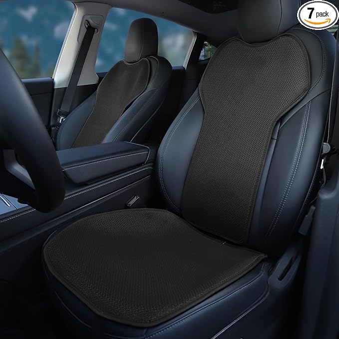 Car Seat Cushion Covers Full Set Front Rear for Tesla Model 3 Highland 2017-2026 Four Seasons Universal Ice Silk Protector Pad Mat Interior Decoration Accessories (Without Logo)