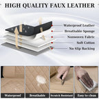 Coverado Front Seat Covers, Luxury Faux Leather Waterproof Seat Cover, Beige Car Seat Protector, Car Seat Cover Front Seats, Automotive Seat Covers Universal Fit for Most Cars (Front, Beige)