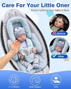 Infant Insert Compatible with Mamaroo/Graco Swing/Doona Stroller, Thickened Baby Car Seat Head Support with Shoulder Covers, Breathable Newborn Carseat Insert for Preemie to Infant