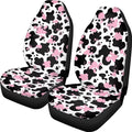Pink Black Cow Print Front Seat Covers for Cars Navajo Aztec Driver Car Seat Protector Comfort Polyester Bucket Seat Covers Universal Fit for SUV Truck Sedan
