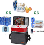 TuErcao Insulated Cooler Bag 6/24 Can Collapsible Leakproof Soft Sided Cooler for Car, Portable Foldable Small Ice Chest for Beach Camping Picnic Travel, 5/15qt Lunch Box for Men Work