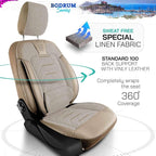 Premium Car Seat Covers Front Seat - Linen Car Seat Cover for SUV, Cars, Most Pickups, Beige, Car Seat Protector, Car Seat Covers Front Seats, Car Seat Protector