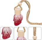 Skull Car Air Freshener, Hanging Refillable Diffuser Bottles for Essential Oils, Perfume Pendant for Auto Interior Decor & Aromatherapy (6Pcs）
