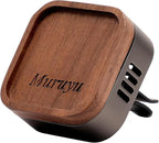 Car Vent Diffuser, Walnut Wood & Zinc Alloy with Magnetic Cover, Refillable Car Air Freshener with 2 Refill Pads (No Essential Oils)