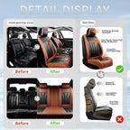 Fit HRV Car Seat Covers Compatible with Honda HRV 2016-2025 2026, Premium Leather Breathable, Wear Resistant, Airbag Compatible, All-Weather Protection & Full Coverage, Full Set Brown&Black