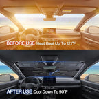 Windshield Sun Shade for Chevrolet Trax 2013-2023, Umbrella Car Shades with 360°Rotating Shaft, Foldable Front Window Sunshade for UV & Heat Protection