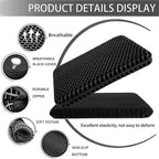 Gel Seat Cushion for Long Sitting, Extra Thick Gel Cushion for Wheelchair Soft Chair Pads for Office Home Chairs Car Seats Long Trips - Back Sciatica Hip Tailbone Pain Relief Cushion (Black)