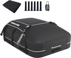 Rooftop Cargo Carrier Vehicle Soft-Shell Carriers, Heavy Duty Car Roof Bag Waterproof Without Rack, Car Topper Luggage Carrier-with 6 Hooks,Mat&Coded Lock(15 Cuft)