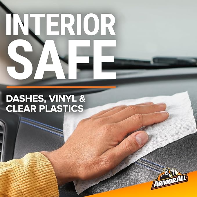 Armor All Car Cleaning Wipes,Canister,Powerful Car Wipes for Dashboards,Vinyl,Clear Plastics,Carpet and Fabric,90 Count (Pack of 6)