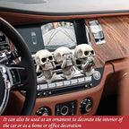 Car Air Freshener Vent Clips 3-Pack Beige Resin Skull Design Aromatherapy Diffuser