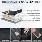 Coverado Car Seat Covers Full Set, Seat Covers for Cars, Black Car Seat Cover, Nappa Leather Car Seat Cushion, Car Seat Protector, Waterproof Car Seat Covers Front Seats and Back Fit for Most Cars