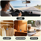 Car Air Freshener Hanging 2 Pack, Lavender Scent Essential Oil Diffuser Long Lasting Up to 150 Days, Cute Car Accessories with 2 Vent Clip for Women Men Gift, Odor Eliminator