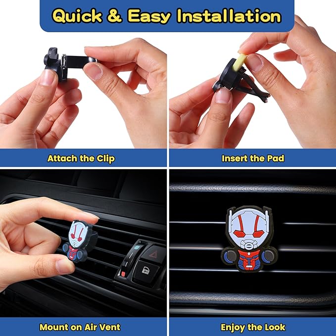 Air Vent Decoration - Cute Super Hero Decorative Vent Clip for Cars, Bedroom or Office [Ant Man]