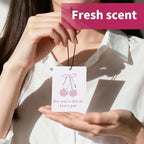 4pcs Pink Christian Car Air Freshener, Cute Floral Cherry Jesus Christian Hanging Car Scents Diffuser Freshener Religious Hanging Decor Gifts for Women Girls Closet Drawer Auto Accessories (4 Styles)